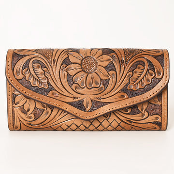 OHLAY WALLET Hand Tooled Genuine Leather women bag western handbag purse